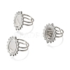 Tarnish Resistant 304 Stainless Steel Cuff Ring Findings X-PW-WG41752-02-5