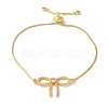 Brass Micro Pave Cubic Zirconia Silder Bracelets for Women BJEW-C070-01A-G-2