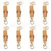 CHGCRAFT 8Pcs Bamboo Connector Charms WOOD-CA0001-67-1