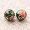 Flower Picture Printed Glass Round Beads GLAA-J088-12mm-B03-2