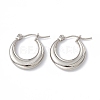 201 Stainless Steel Hoop Earrings with 304 Stainless Steel Pins for Women EJEW-B016-06P-1