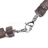 Natural Grey Agate Hexagon Prism Graduated Beaded Necklaces for Women Men NJEW-K388-03K-3
