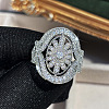 Brass Micro Pave Cubic Zirconia Finger Rings for Women FS-WGE2DD0-03-2