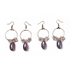 Pearl Chip Beads Dangle Earrings EJEW-L218-16-1