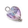 Transparent Glass Charms PALLOY-JF04198-02-4