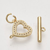 Brass Micro Pave Clear Cubic Zirconia Toggle Clasps KK-T054-13G-NF-3