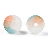 Frosted Baking Paint Crackle Glass Beads with Glitter Powder X1-DGLA-T004-01C-2