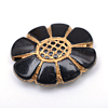Flower Plating Acrylic Beads PACR-Q102-09B-1