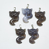 Natural Grey Agate Pendants G-T122-17A-1