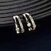 Brass Micro Pave Clear Cubic Zirconia C-Shaped with Heart Cuff Earrings EJEW-D328-05G-02-1