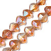 Electroplate Transparent Glass Beads Strands EGLA-N002-36-C03-1
