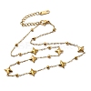 304 Stainless Steel Star Link Chain Necklaces for Women NJEW-G181-07G-2