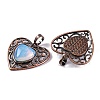 Synthetic Opalite Peach Love Heart Pendants G-G158-01-10-2