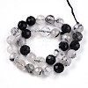 Natural Tourmalinated Quartz Beads Strands G-S345-6mm-30-3