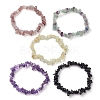 12 Constellation Natural Mixed Gemstone Chip Beaded Stretch Bracelets Sets for Women Men BJEW-JB10264-02-3