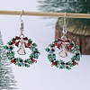 Christmas Wreath & Bell Alloy Rhinestone Pendant Necklaces & Dangle Earrings & Charm Bracelets & Brooch Sets WG06691-10-6