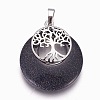Synthetic Blue Goldstone Pendants G-F573-C02-2