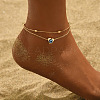 Heart Evil Eye Alloy Link Anklets WG98812-07-1