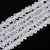 Frosted Transparent Glass Beads Strands GLAA-N016-4mm-11-1