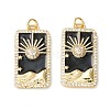 Rack Plating Brass Micro Pave Clear Cubic Zirconia Pendants KK-D073-24G-2