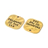 Hammered Square Carved Word Dreaming of the Sea Tibetan Style X-PALLOY-A15333-AG-NF-2