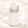 304 Stainless Steel Double Color Cuff Rings RJEW-S635-01GP-14-2