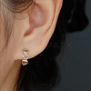 Rhodium Plated 925 Sterling Silver Hoop Earrings ZY5984-2-3