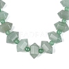 Natural Green Aventurine Round & Cone Beaded Necklaces NJEW-N064-03I-3