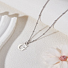 1Pc Brass Chain & 304 Stainless Steel Letter Pendant Necklaces NJEW-LP0001-35G-P-3