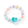 Transparent Acrylic Beads Stretch Bracelets for Kids BJEW-JB06501-2