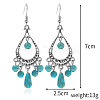 Bohemian Style Alloy Synthetic Turquoise Dangle Earrings FS-WG7654C-11-1