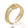 Brass Micro Pave Clear Cubic Zirconia Cuff Rings RJEW-P018-11G-1