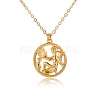 Alloy Flat Round with Constellation Pendant Necklaces PW-WG52384-11-1