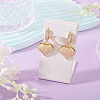 1Pair Brass Clear Cubic Zirconia Heart Hoop Earrings EJEW-TA0008-59-6