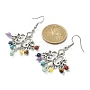 Natural & Synthetic Mixed Gemstone Chandelier Earrings EJEW-TA00258-02-2