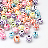 Football Craft Style Acrylic Beads X-SACR-R886-06-1
