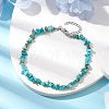 Natural Gemstone Beads Anklets AJEW-AN00583-04-4