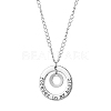 201 Stainless Steel and Alloy Round with Word Forest In My Heart Pendant Necklace NJEW-JN04697-01-2