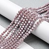 Opaque Solid Color Electroplate Glass Beads Strands EGLA-A039-P4mm-A13-4