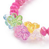 8Pcs 8 Color Opaque Acrylic Faceted Rondelle & Flower Beaded Stretch Bracelets BJEW-JB09100-5