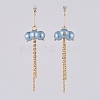 Eco-Friendly Glass Pearl Dangle Stud Earrings EJEW-JE03813-04-2