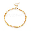 Brass Curb Chain Bracelets for Women BJEW-N032-08A-G-2