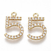 Brass Micro Pave Clear Cubic Zirconia Charms KK-S355-018-NF-2