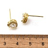 Clear Cubic Zirconia Heart Stud Earrings EJEW-K093-21G-3
