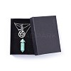 Bullet Synthetic Turquoise Pendant Tiered Necklaces NJEW-JN02457-06-4