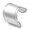 Plain 304 Stainless Steel Wide Cuff Bangles for Women BJEW-D038-02P-1