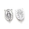 Holy Oval Carved Virgin Mary Tibetan Style Alloy Chandelier Component Links TIBEP-LF0961YKG-AS-LF-2