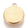 Ion Plating(IP) 304 Stainless Steel Pendant Cabochon Settings X-STAS-K202-03E-G-2