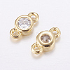 Brass Micro Pave Cubic Zirconia Links X-KK-F714-09G-2