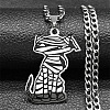 201 Stainless Steel Pendant Necklaces NJEW-C066-02P-1